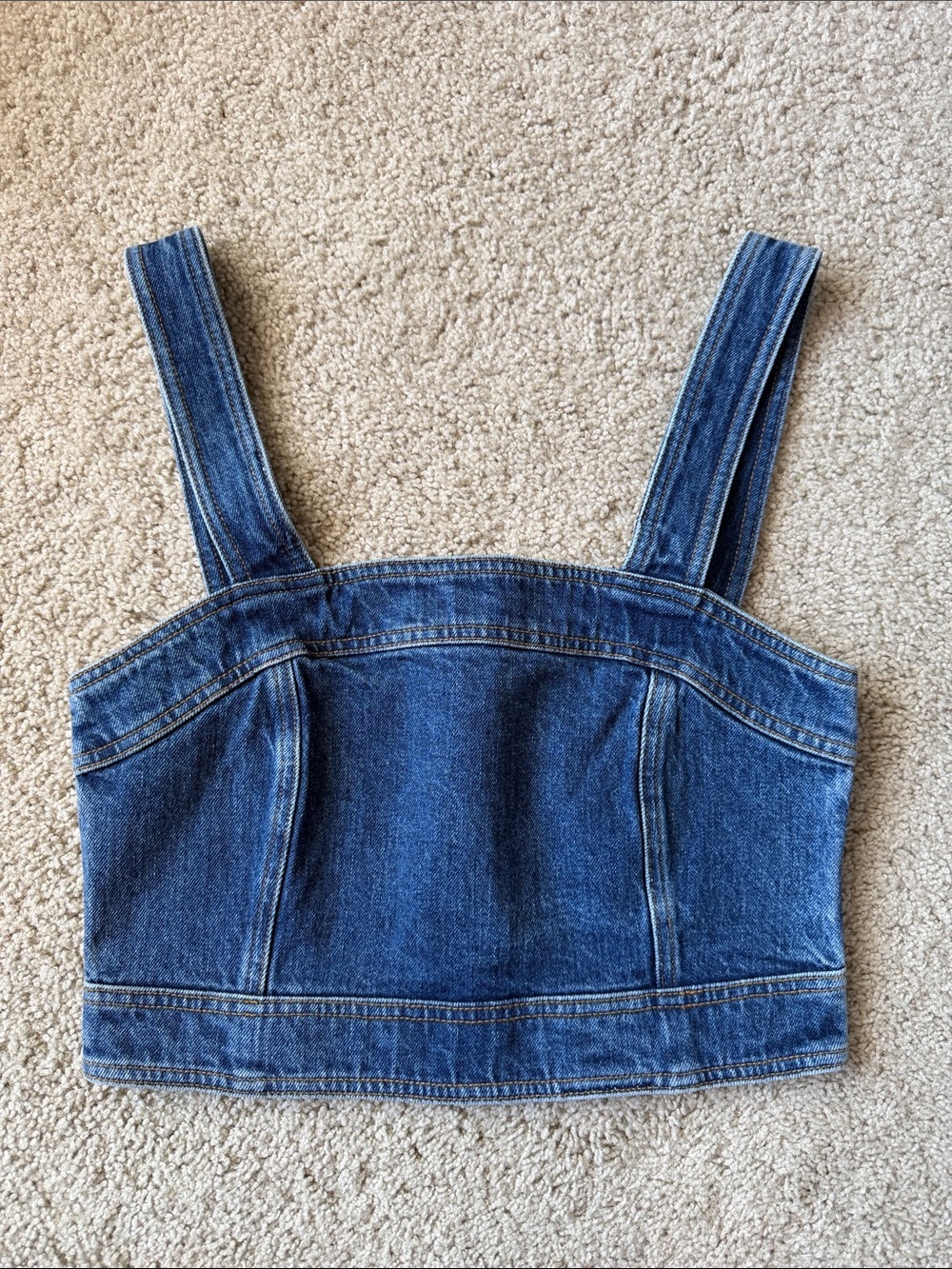 Sezane Hermance Top in Dark Blue Denim - Picture 5 of 11